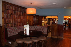 Pub interior and bar at The George and Dragon pub at at Glazebury.